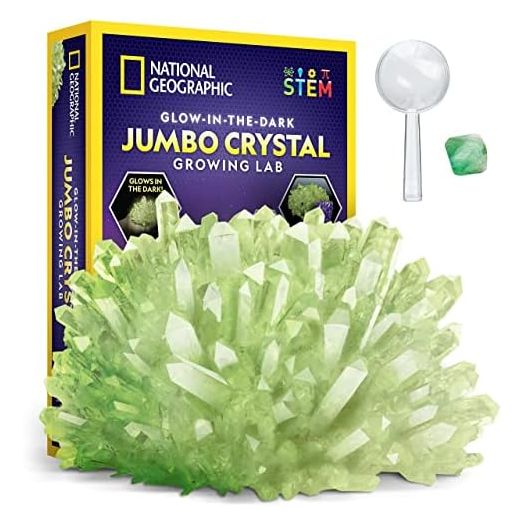 National Geographic Jumbo Crystal Growing Kit - Grow Your Own Giant Glow in The Dark Crystal in a Few Days with This Crystal Making Kit, Science Kit, Grow Crystals for Kids (Amazon Exclusive)