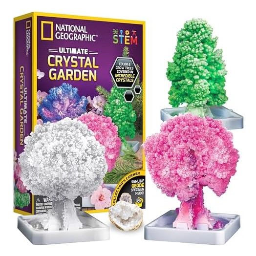 NATIONAL GEOGRAPHIC Craft Kits for Kids - Crystal Growing Kit - Grow a Crystal Garden in Just 6 Hours, Educational Craft includes Art Project, Geode, STEM Arts and Crafts for Girls (Amazon Exclusive)