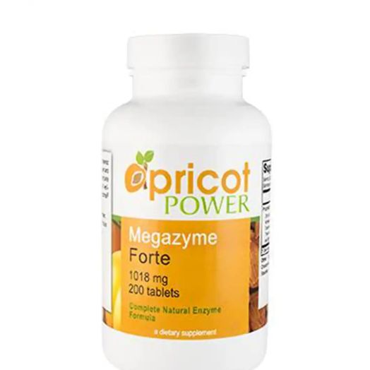 Apricot Power Megazyme Forte: Pancreatic Enzymes - 200 Tablets