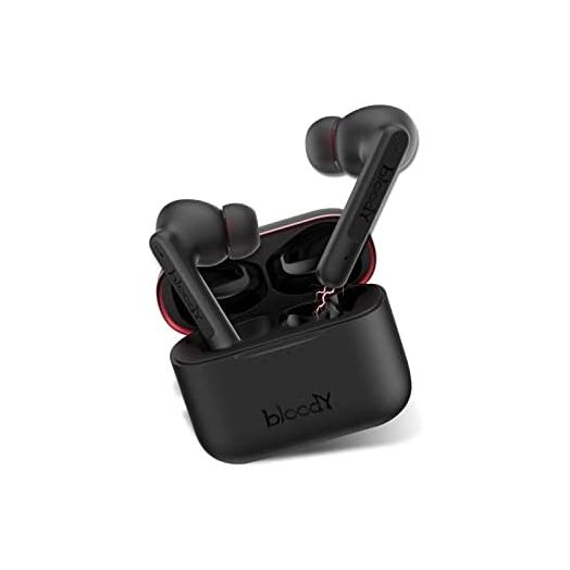 Bloody M90 TWS Active Noise Cancelling Bluetooth Gaming Earbuds, Hybrid Carbon Diaphragm, Bass Music & Low Latency Gaming Mode, Dual ENC Microphone, IPX4 Rate, with Wireless Charging Case