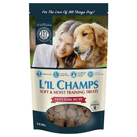 American Kennel Club Lil Champs Soft & Moist Training Treats, Pork Flavor, All Breed Sizes, 12 Ounces