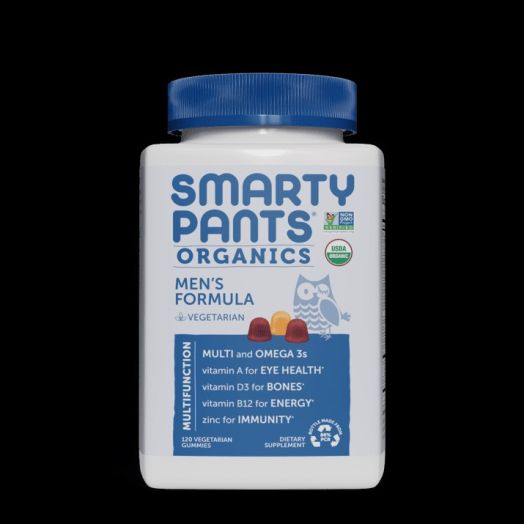 SmartyPants Organic Men's Multi & Vegetarian Omega 3 Gummy Vitamins with D3, C & B12 - 120ct