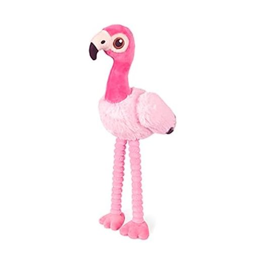 P.L.A.Y. Cute Plush Dog Toys - Fetching Flock, Bird Themed Durable Plush Squeaker Chew Toy, Great for Puppies & Small, Medium, Large Dogs - Machine Washable, Recycled Materials (Flora the Flamingo)