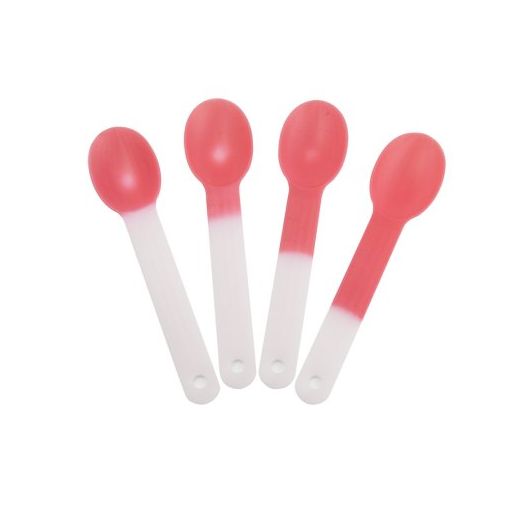 Frozen Dessert Supplies - XL Crazy Color Changing Spoons, Magically Changes From White To Red When Cold, Extra Durable Birthday Party Spoons! 25 Count
