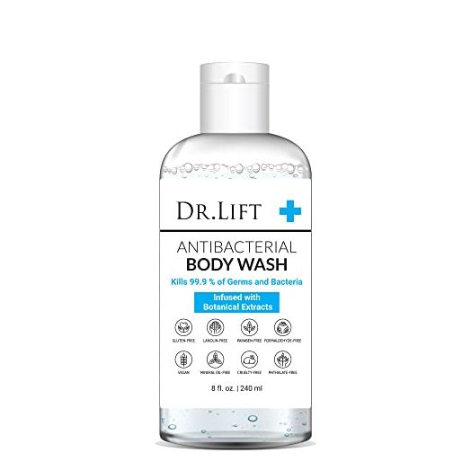Dr. Lift Antibacterial Body Wash, 8 oz - Gentle & Effective Shower Gel - Made in America