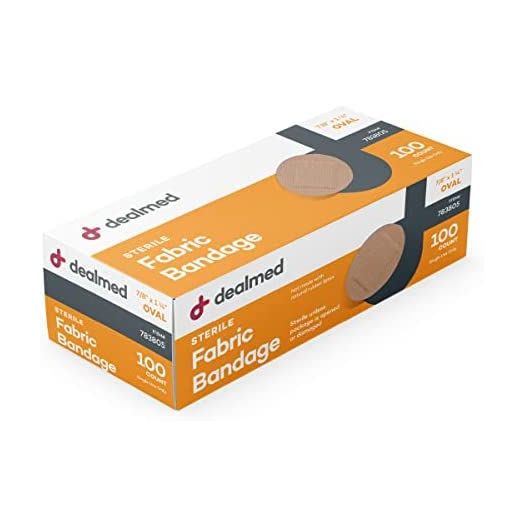 Dealmed Fabric Oval Flexible Adhesive Bandages – 100 Count (1 Pack) Bandages with Non-Stick Pad, Latex Free, Wound Care for First Aid Kit, 7/8" x 1 1/4"