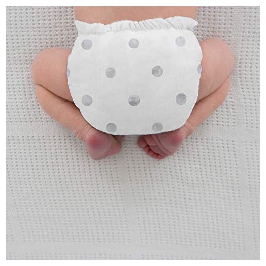 SmartNappy Cotton Muslin by Amazing Baby, NextGen Hybrid Cloth Diaper Cover + 1 Tri-fold Reusable Insert + 1 Reusable Booster, Mini Watercolor Dots, Gray, Size 4, 22-40 lbs