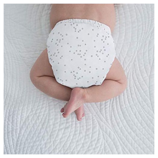 SmartNappy Cotton Knit by Amazing Baby, NextGen Hybrid Cloth Diaper Cover + 1 Tri-fold Reusable Insert + 1 Reusable Booster, Confetti, Sterling, Size 3, 12-25 lbs, Grey