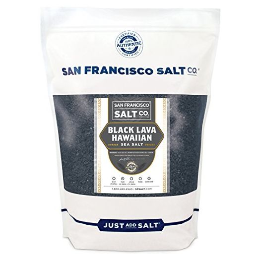 Black Lava Hawaiian Sea Salt - 5 lb. Bag Coarse Grain by San Francisco Salt Company