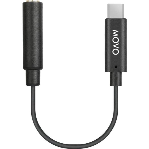 Movo UCMA-1 Female 3.5mm TRS Microphone Adapter Cable to USB Type-C Connector Dongle, Compatible with Samsung Galaxy, Pixel, Moto, HTC, iPad Pro Smartphones and Tablets