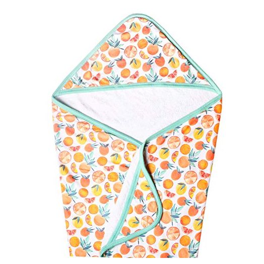 Premium Knit Hooded Bath Towel with Terry Cloth Interior Citrus by Copper Pearl