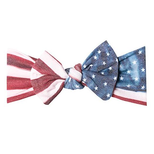 Baby Stretchy Soft Knit Headband Bow"Patriot" by Copper Pearl