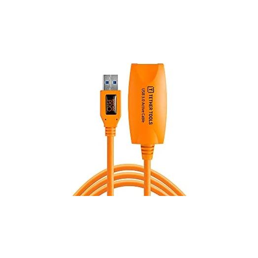 Tether Tools TetherPro USB 3.0 to USB Female Active Extension, 16' (5m), High-Visibility Orange