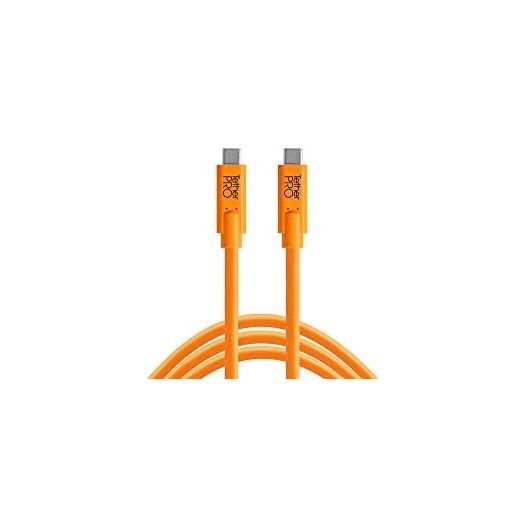 TetherPro USB-C to USB-C 15' (4.6m), High-Visibility Orange