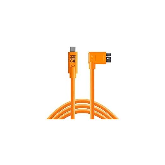 TetherPro USB-C to 3.0 Micro-B Right Angle - 15' (4.6m) (High-Visibility Orange)