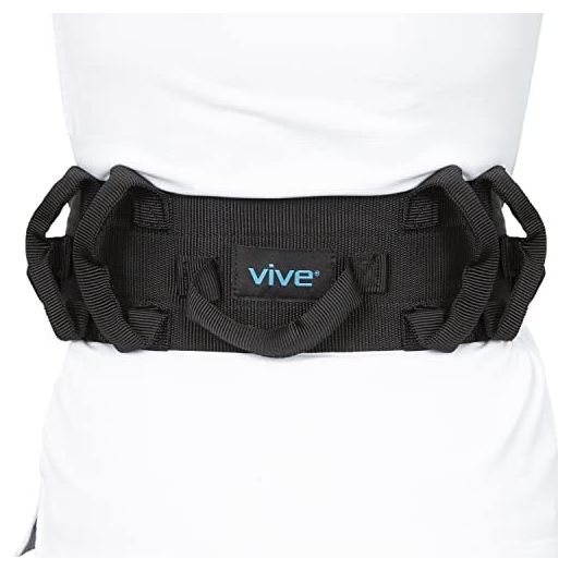 Vive Transfer Belt with Handles - Medical Nursing Safety Gait Patient Assist - Bariatric, Pediatric, Elderly, Handicap, Occupational & Physical Therapy - PT Gate Strap Quick Release Metal Buckle