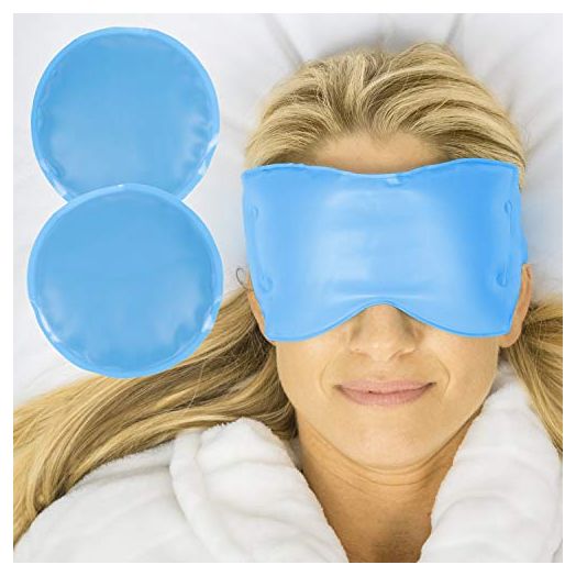 Arctic Flex Cold Eye Mask - Gel Ice Pack For Cool Sleeping, Dry Night Treatment - Reusable Hot Spa Therapy For Sleep, Skin Puffiness, Migraine, Soothing Headache - Soft Cooling Heating Compress Cover - Puffy Eye Mask