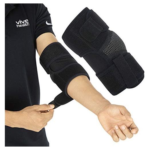 Vive Elbow Brace - Tennis Compression Sleeve - Wrap for Golfers, Bursitis, Left or Right Arm - Tendonitis Support Strap for Golf, Men and Women - Epicondylitis and Sports Recovery