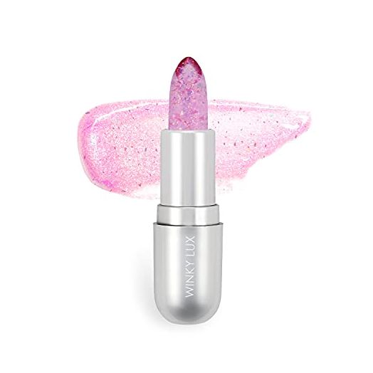 Winky Lux Confetti Glimmer Balm, pH Color Changing Lip Balm with Vitamin E and Ocean Safe Glitter