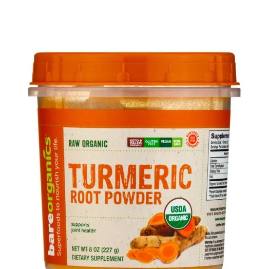 BareOrganics Raw Organic Turmeric Root Powder - 8 oz (227 Grams)