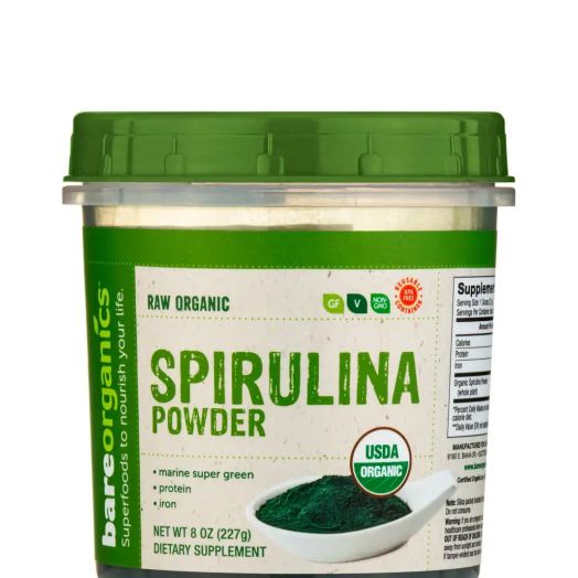 BareOrganics Raw Organic Spirulina Powder - 8 oz (227 Grams)