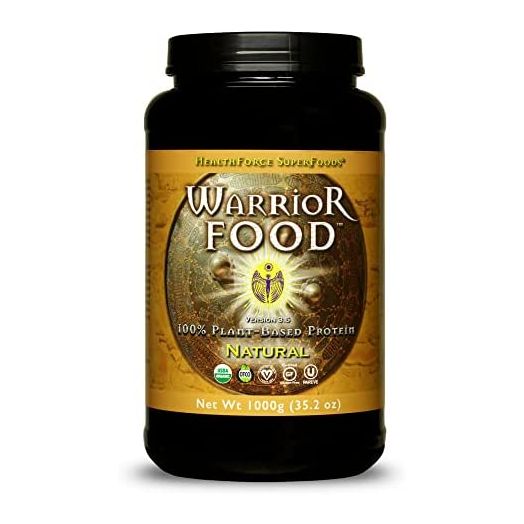 HealthForce SuperFoods Warrior Food, Natural Flavor - 1000 Grams - All-Natural, Plant-Based Protein Powder - Easy to Digest - Organic, Non-GMO, Vegan, Gluten Free - 50 Servings