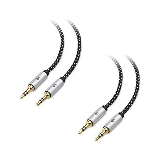 Cable Matters 2-Pack 3.5mm Audio Cable 6 ft (3.5mm Aux Cable / Aux Cord, Headphone Cable, Audio Cable 3.5mm Male to Male) - 6 Feet / 1.8 Meters