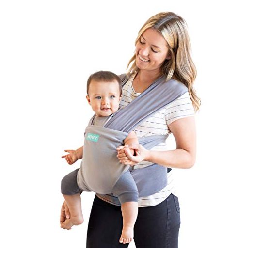 Moby Easy-Wrap Carrier | Baby Carrier and Wrap in One for Mothers, Fathers, and Caregivers | Designed for Newborns, Infants, and Toddlers | Holder Can Carry Babies up to 33 lbs | Smoked Pearl