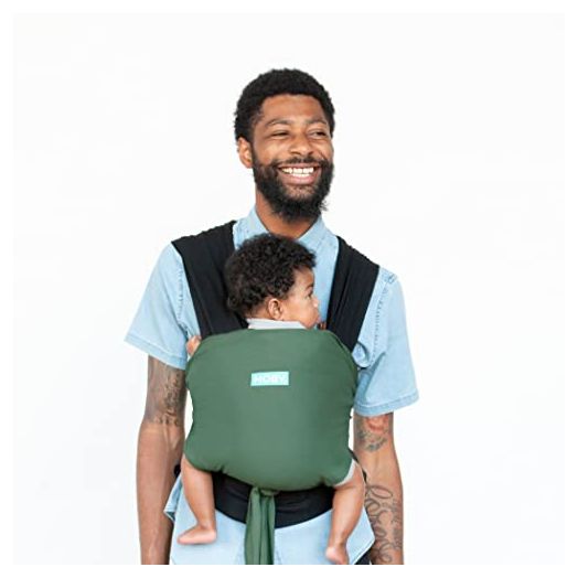 Moby Easy-Wrap Carrier | Baby Carrier and Wrap in One for Mothers, Fathers, and Caregivers | Designed for Newborns, Infants, and Toddlers | Holder Can Carry Babies up to 33 lbs | Olive/Onyx