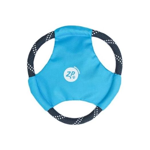 ZippyPaws Rope Gliderz - Durable Outdoor Dog Toy, Pet Flying Disc, Soft Frisbee Dog Toy for Throwing & Fetching, Gift for Dog Dads - Blue