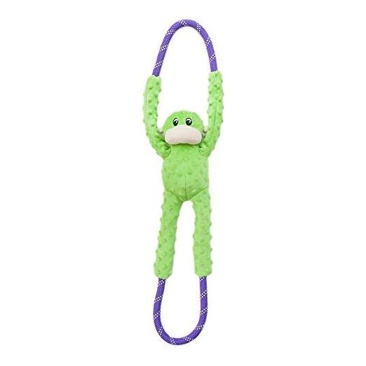 ZippyPaws - RopeTugz Green Monkey Dog Toy - Durable Rope, Squeaky Chew Toy, Perfect for Tug of War, Suitable for Small, Medium, and Large Breeds - Machine Washable