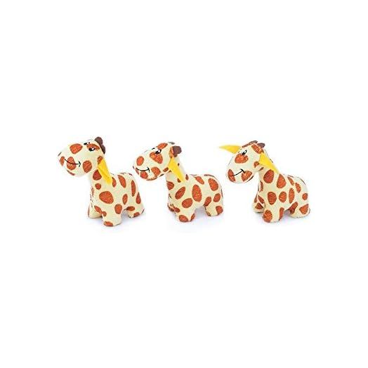 ZippyPaws - Zoo Friends Burrow, Interactive Squeaky Hide and Seek Plush Dog Toy - Giraffe Miniz, 3 Pack
