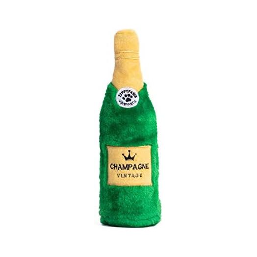 ZippyPaws Happy Hour Crusherz - Zippy Paws Dog Toy for Large and Small Dogs, Crinkle Dog Toy with No Stuffing, Squeaky Dog Toy Pack of 1, Champagne