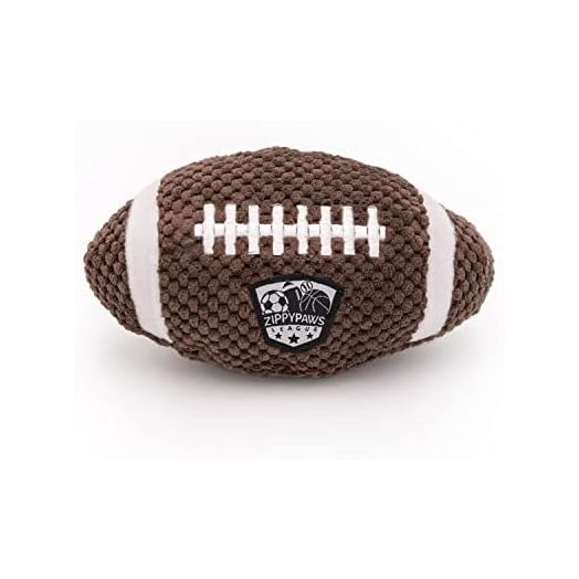 ZippyPaws SportsBallz - Plush Football Dog Toy, Soft Squeaky Balls for Dogs, Indoor & Outdoor Puppy Fetch Toys for Small, Medium, & Large Dogs, Stuffed Plushie Play Toy Balls for Puppies