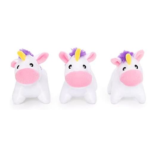 ZippyPaws Burrow Replacement Miniz - Unicorn 3-Pack, Rainbow Unicorn Toy with Squeakers, Plush Dog Toys for Aggressive Chewers, Summer Dog Toys, Rainbow Dog Pride Accessories