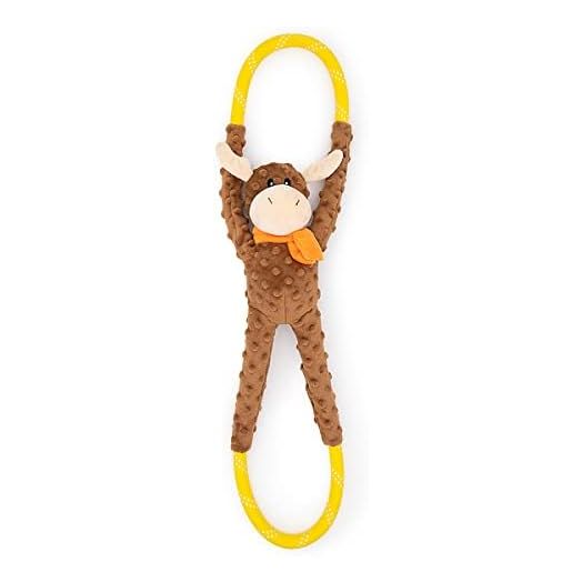 ZippyPaws - RopeTugz Moose Dog Toy - Durable Rope, Squeaky Chew Toy, Perfect for Tug of War, Suitable for Small, Medium, and Large Breeds - Machine Washable