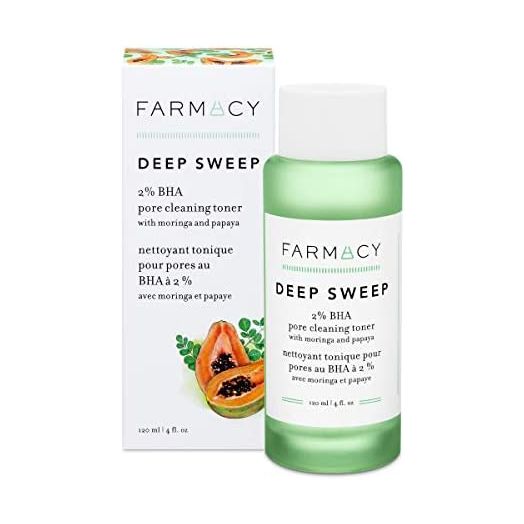 Farmacy Deep Sweep 2% BHA Toner for Face - Pore Cleaner and Facial Exfoliator with Salicylic Acid (4 Fl Oz)