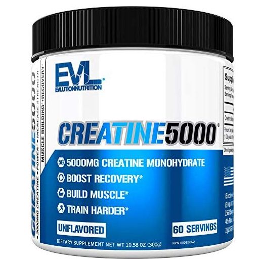 Evlution Nutrition Creatine5000 5 Grams of Pure Creatine Monohydrate in Each Serving Unflavored Powder (60 Servings)