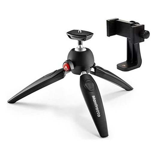 Manfrotto MTPIXIEVO-BK PIXI EVO 2 Section Mini Tripod (Black), Bundled with A ZAYKiR Universal Smartphone Tripod Adapter