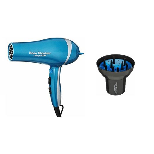 BaBylissPro Nano Titanium 2000-watt performance ergonomic dryer with a Bonus Universal Finger Diffuser