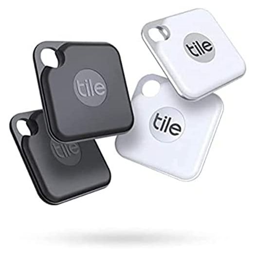 Tile Pro (2020) 4-pack - High Performance Bluetooth Tracker, Keys Finder and Item Locator for Keys, Bags, and More; 400 ft Range, Water Resistance and 1 Year Replaceable Battery