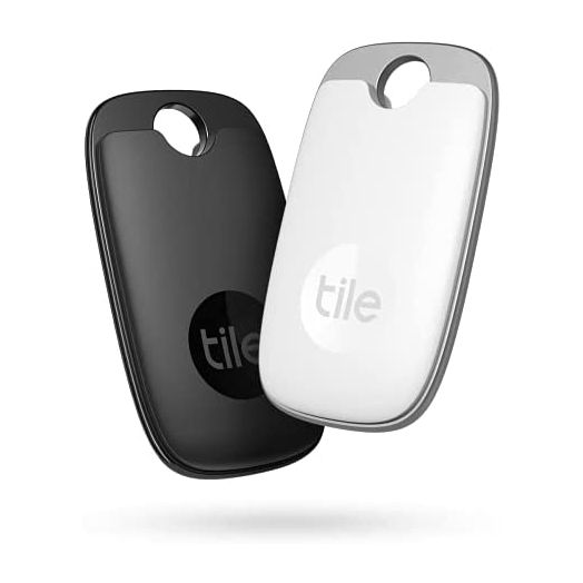 Tile Pro (2022) 2-Pack (Black/White). Powerful Bluetooth Tracker, Keys Finder and Item Locator for Keys, Bags, and More; Up to 400 ft Range. Water-Resistant. Phone Finder. iOS and Android Compatible.