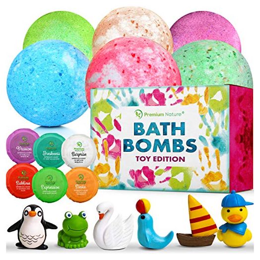 Bath Bombs for Kids Set - Bath Bombs with Surprise Inside Natural Bath Bombs with Mini Toys Surprise Bath Bomb Gift Set Kids Toddlers Girls and Boys Bubble Bath Kids – Toys May Vary.