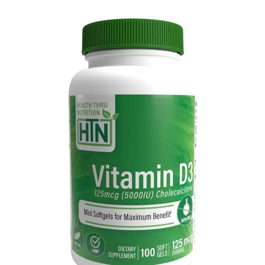 Health Thru Nutrition Vitamin D3 125 mcg (5,000 IU) Cholecalciferol - 360 Softgels