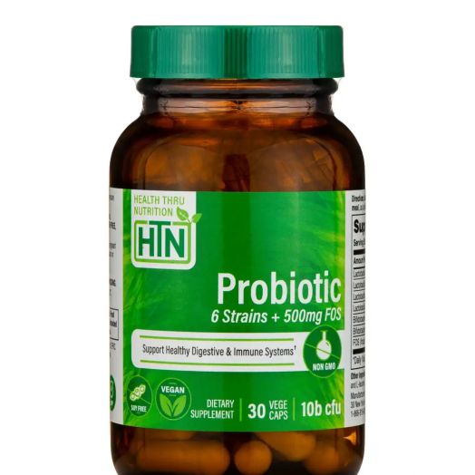 Health Thru Nutrition Probiotics with FOS 10 Billion CFU - 30 VegeCaps
