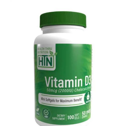 Health Thru Nutrition Vitamin D3 50 mcg (2,000 IU) Cholecalciferol - 100 Softgels