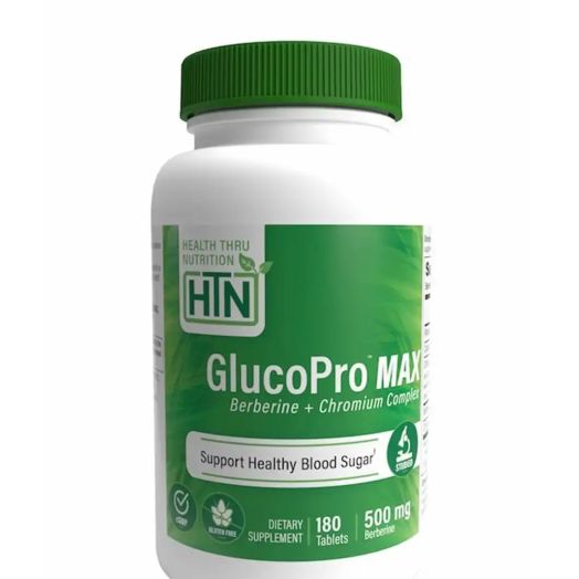Health Thru Nutrition GlucoPro Max Berberine + Chromium Complex - 180 Tablets
