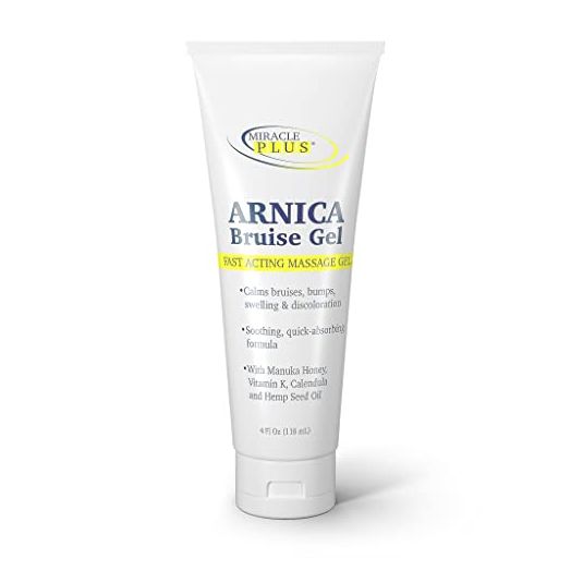 Miracle Plus Arnica Bruise Relief Gel For Bruising, Swelling, & Discoloration On Skin, Natural Skin Care Arnica Bruise Homeopathic Topical Gel Quickly Absorbs For Fast Relief, 4 Fl Oz (Arnica Bruise Gel)