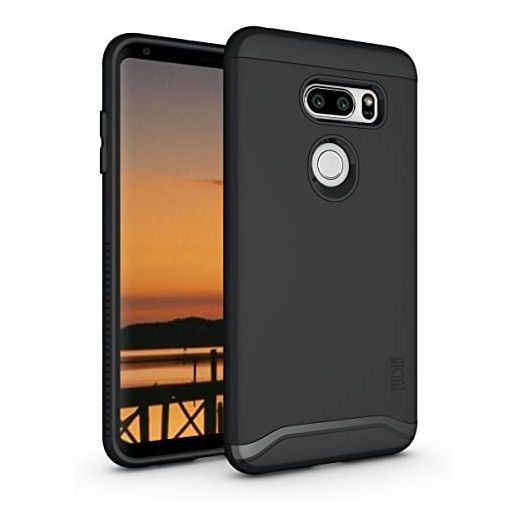 TUDIA DualShield Designed for LG V35 ThinQ Case, [Merge] Heavy Duty Dual Layer Slim Hard Case for LG V35 ThinQ (Matte Black)