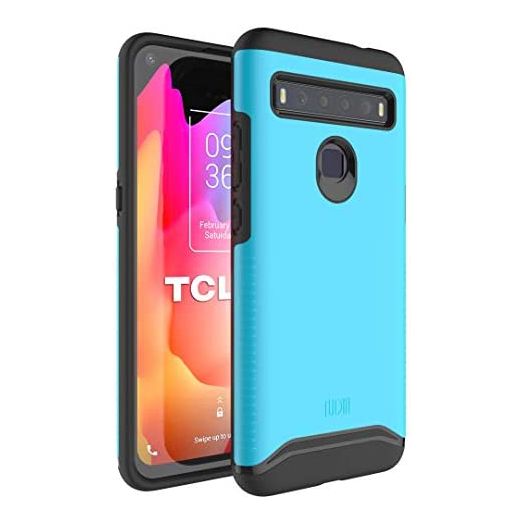 TUDIA DualShield Designed for TCL 10L Case, [Merge] Shockproof Military Grade Tough Dual Layer Hard PC Soft TPU Slim Protective Case - Blue